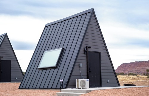 Teasdale Cabin | #54 Star-Gazing A-frame Cabin, 2 double beds, No Pets, Bathroom at bathhouse