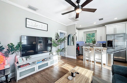 Seminole Heights Apartment | 9 Mins to Downtown Tampa, Full Kitchen, King Bed, Balcony, Smart TV's