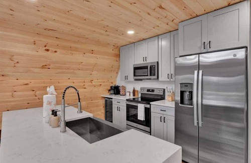 Blakeslee Cabin | A-Frame Cabin in the Pines- Hot Tub- Firepit- Lake Access