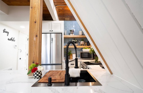 McAllen House | A pet friendly A-Frame with a hot tub & fire pit!