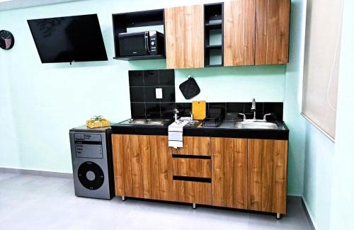 Cuautitlan Izcalli Apartment | A13 Premium Suite BLACK Cocina Terraza Companies Work Teams 1-2 PAX