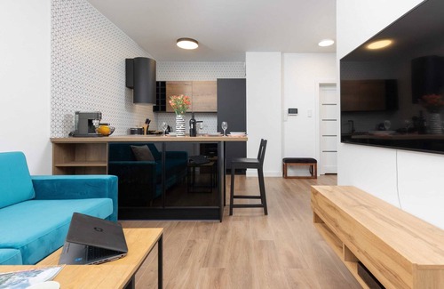 Muranow Apartment | Al. Solidarności 60B| Studio for 4 Guests| Parking