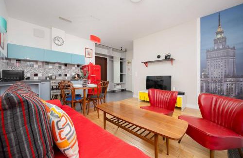 Powisle Apartment | American Retro Apartment with Balcony Warsaw Powiśle by Noclegi Renters