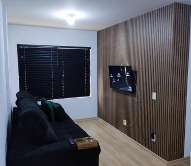 Country Apartment | Apartamento mobiliado com ar condicionado em um quarto