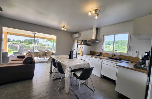 Joyeuse Villa | Ardèche, Air-conditioned Odalys gite, Heated swimming pool