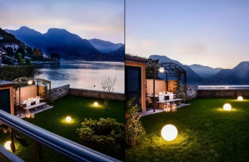 Lezzeno Villa | At the waters edge with Lake Como literally lapping at its feet- village Lezzeno