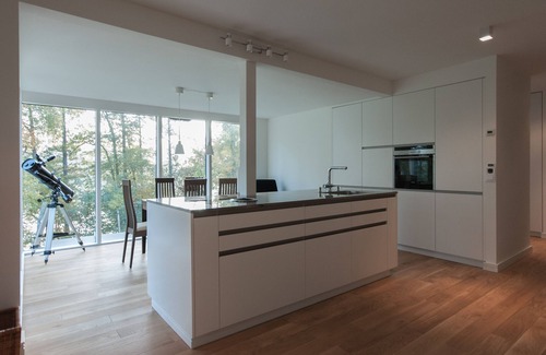 Friedland House | Baking with lake view, sauna + fireplace + boat + 2500sqm garden