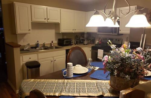 New Albany Condo | Balcony, Washer/Dryer, Gym, Pool, Coffee shop, Side Walks, The Goat Restaurant