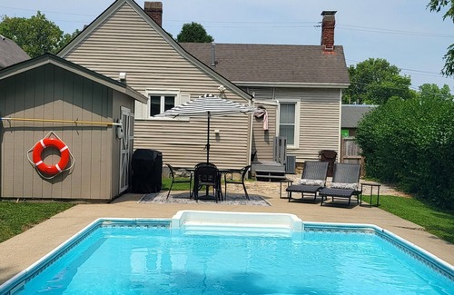 Midway Cottage | Beautiful 1901 Restored Cottage Pool near Keeneland Horse Park Bourbon Trail