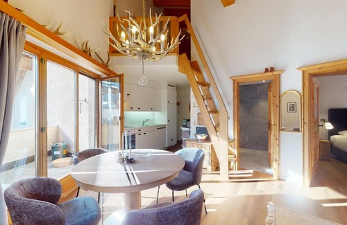 Sils-Maria Apartment | Beautiful, stylishly furnished 2-room flat on the 2nd floor with gallery, 60 m2,