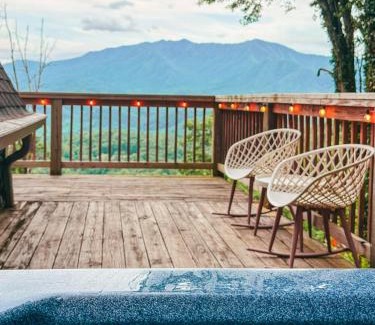 Chalet Village House | Big Mountain View! Downtown Gatlinburg Chalet Village! Hot Tub! Fan Favorite! AFrame Dreams! Magazine-Featured! Stunning Interiors! Little Green Cabin