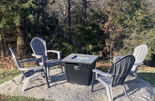 Eureka Springs Cabin | Blue Moon tiny cabin close to everything with Mountain View No Cleaning Fees