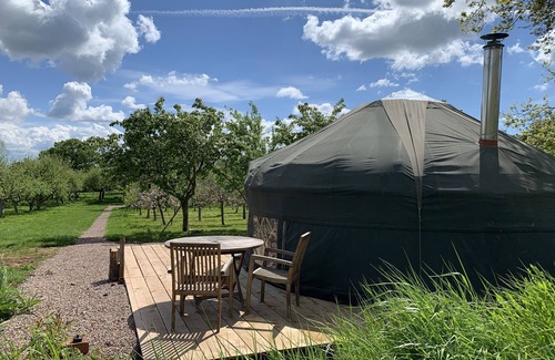 Ledbury RV Rental | Cai Yurt bespoke yurt with Outdoor Shower