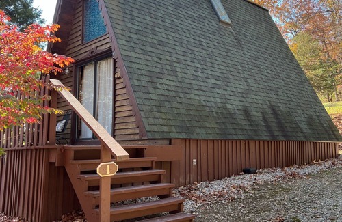 Eckerty Cabin | Cedar A-Frame Chalet Cabin 1 located on Patoka Lake in Southern Indiana