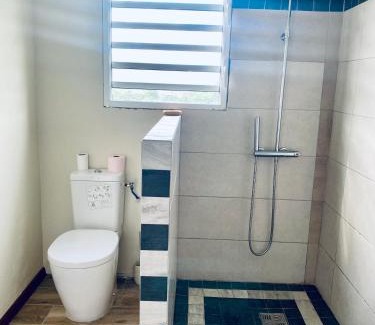 Le Morne-Rouge House | Chambre et SDB privative Ylang Ylang vue Mont Pelée dans maison partagée