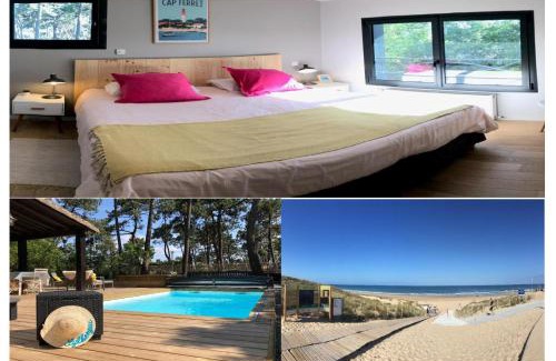 Piraillan House | Chambre Privative, Cap Ferret - Piscine Chauffée - Villa Sylhengui