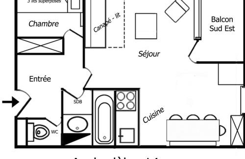 Meribel-Mottaret Apartment | Charmant 2 Pièces, Balcon Sud/Est à 200m des Pistes, Résidence Asphodèles, Les Allues - FR-1-182-185