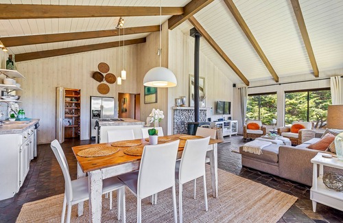 Timber Cove House | Coastal cliffside hideaway with yard, hot tub, & wood fireplace - dog-friendly
