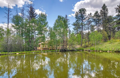 Green Valley Cottage | Conifer Log Cabin Rental w/Private Hot Tub & Pond