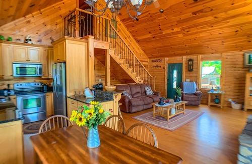 West Jefferson Cabin | Cozy Cabin with Wi-Fi & Views @ Over the River
