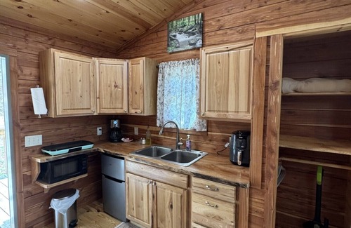 Walland Cabin | Cozy Treehouse in Walland. Queen bed, walk in shower, privacy, hot tub!