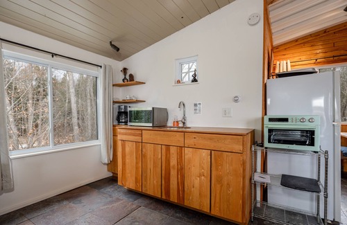 Bovey Apartment | Creative, Unique, Mini Carriage House Studio Tucked in the Woods on the shore of pristine Riley Lake