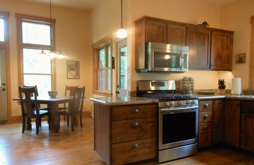 Columbia Falls Cabin | Creekside Cabin ~ Private, Peaceful, and Convenient to Glacier ~ Wonderful Deck!