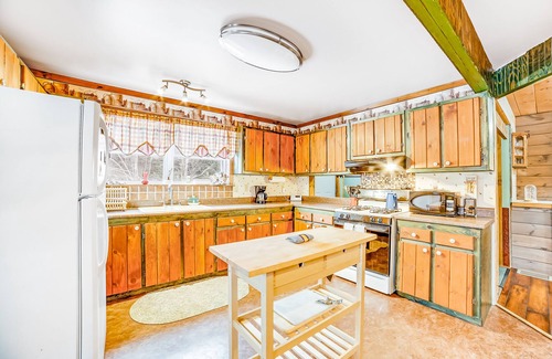 Indian Lake House | Delightful dog-friendly cabin with wood stove, firepit, deck, & mountain views