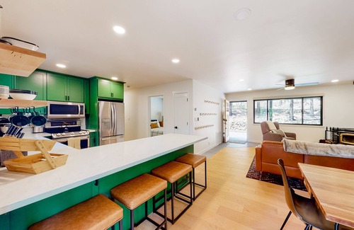 Glencoe Cabin | Dog-friendly remodeled home with forest views, wood stove, deck, washer/dryer