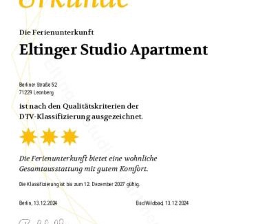 Leonberg Apartment | Eltinger Studio Apartment