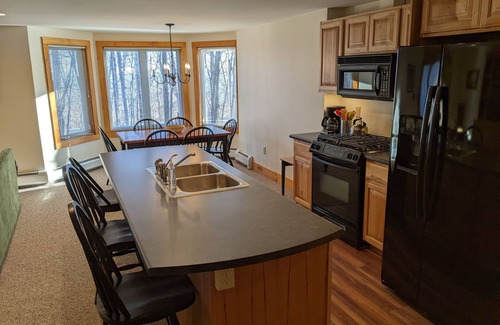 North Troy Condo | Fabulous ski in/ski out 2 bedroom condo, steps away from Grammy Jay trail!