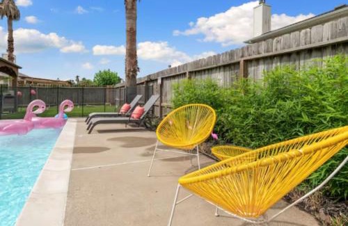 Barker House | Flamingo Pool Oasis with Covered Patio, BBQ, 4 BR