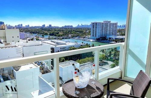 Mid Beach Apartment | FontaineBleau Resort Balcony w Ocean + Bay View