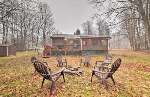 Greentown House | Furnished Deck and Fire Pit Lake Wallenpaupack Home