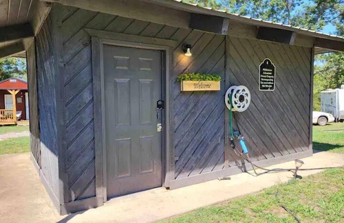 Scraper Cabin | Glamping Cabin golf fish Illinois river ATV, Kayak