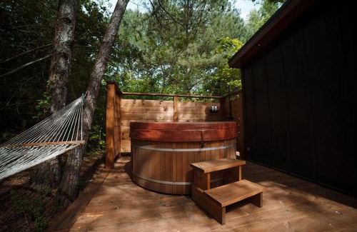 Guntersville House | Glamping cottage with glass front and hot tub!