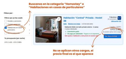 Salto House | Habitación con baño privado al fondo de la casa - 3B