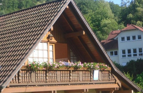Erlenbach bei Dahn Apartment | Haus Doris (view to the castle), Weis - apartment/apartment, shower, toilet, balcony