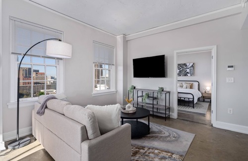 Civil Rights Historic District Apartment | Highrise DT Views l Gym+Theatre+Parking!