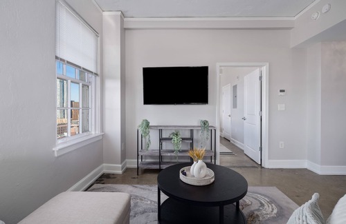 Civil Rights Historic District Apartment | Highrise DT Views l Gym+Theatre+Parking!