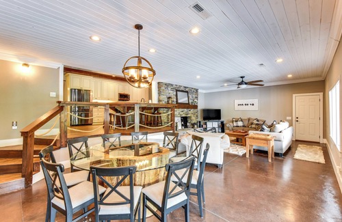 Six Mile House | Hot Tub, Dock, Lakefront: Luxe Six Mile Retreat