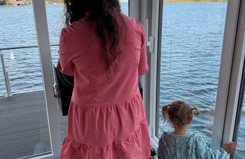 Dobin am See Boat Rental | House Boat 'Seahome' with Lake View, Private Terrace and Wi-Fi