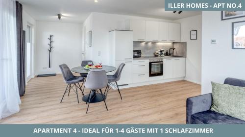 Voehringen Apartment | Iller Homes - 5 moderne Fewo je 1bis2 oder 1bis4 Pers mit Küche u Balkon - Parkplätze vorhanden