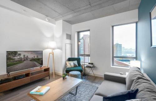 MIT Apartment | Industrial 1BR nr MIT w Gym Doorman Roof BOS-37