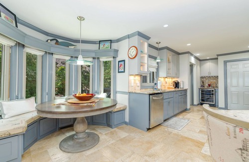 Old Bridge Point House | Lakefront, Hot Tub, Dock, Pool Table, Pet Friendly