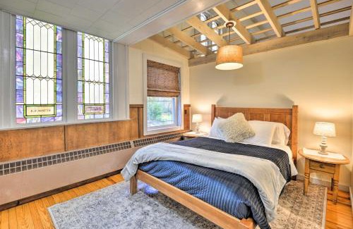 Lisle Apartment | Lisle Apt Fireplace and Stained Glass Windows!
