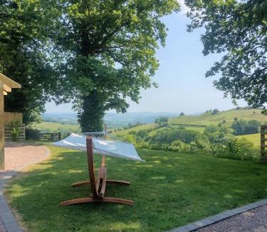 Llanfyllin House | Little Acorn - Luxury shepherd's hut/lodge with private hot tub and garden