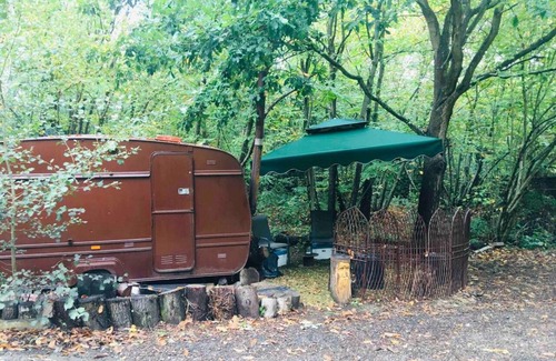 Broad Oak Other | little vintage caravan with cosy log burner
