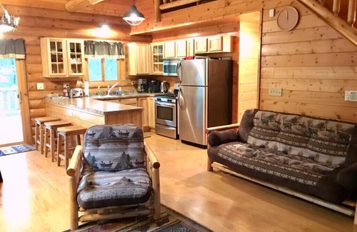 Babcock Cabin | Log Cabin Near Lakes & Trails – Fireplace, Fire Pit, Patio & Games for All