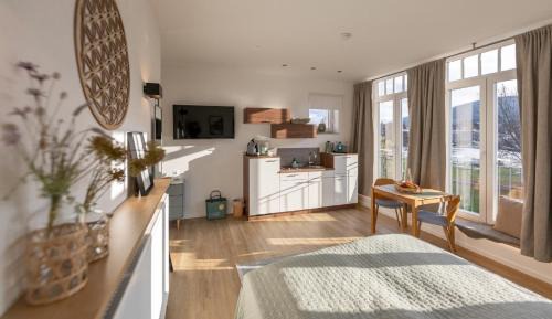 Miltenberg Apartment | MAINTERRASSE Boardinghouse am Fluss klimatisierte Apartments mit 80qm Terrasse